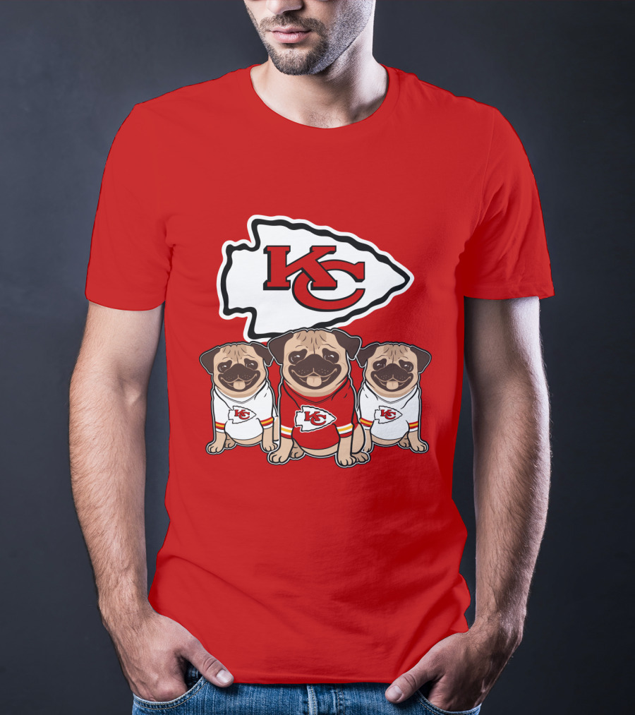 Kansas City Chiefs Pug Lovers Football Team T-Shirt