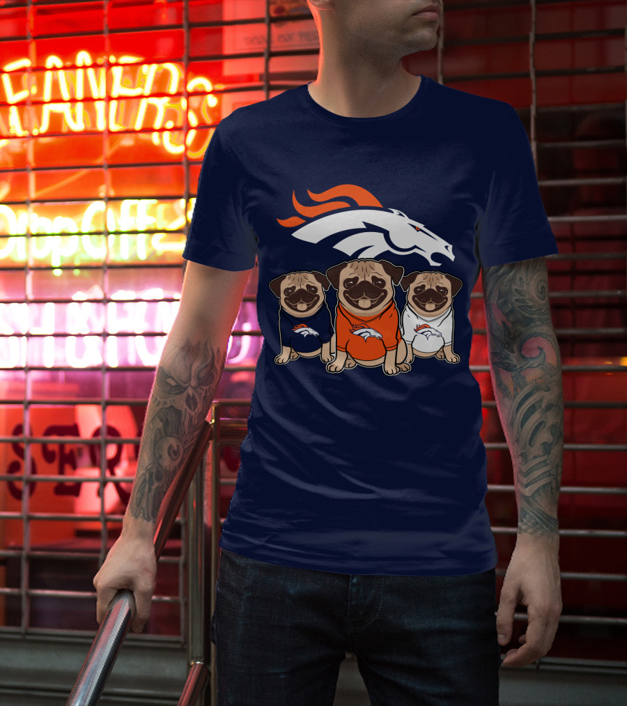 Pug Broncos Trio T-Shirt
