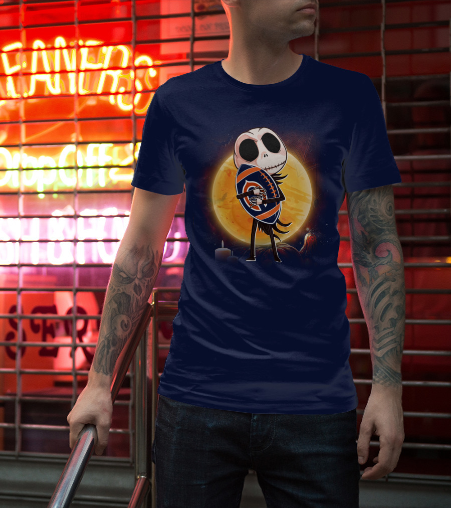 Jack Holding Bears Football In Moonlight T-Shirt