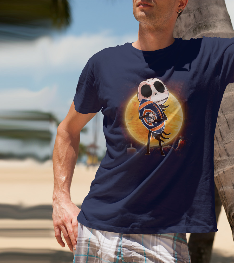 Jack Holding Bears Football In Moonlight T-Shirt