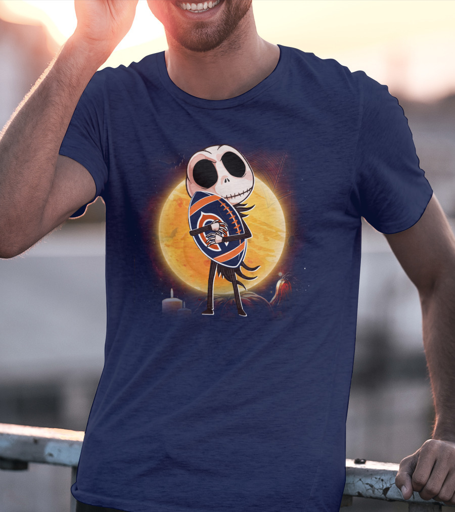 Jack Holding Bears Football In Moonlight T-Shirt