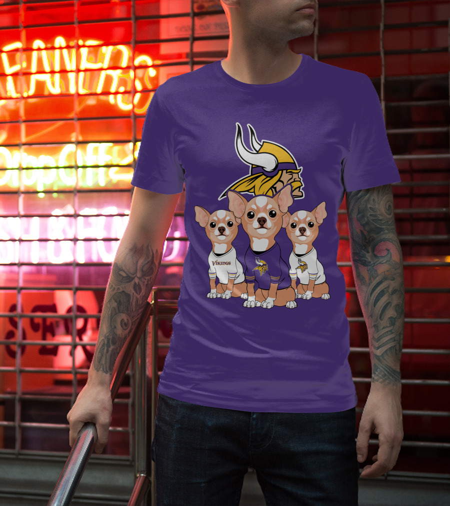 Minnesota Vikings Chihuahua Trio T-Shirt