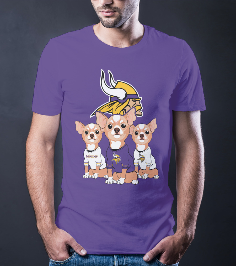 Minnesota Vikings Chihuahua Trio T-Shirt