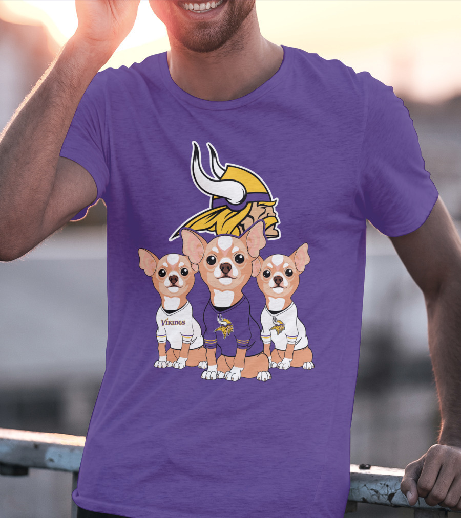 Minnesota Vikings Chihuahua Trio T-Shirt