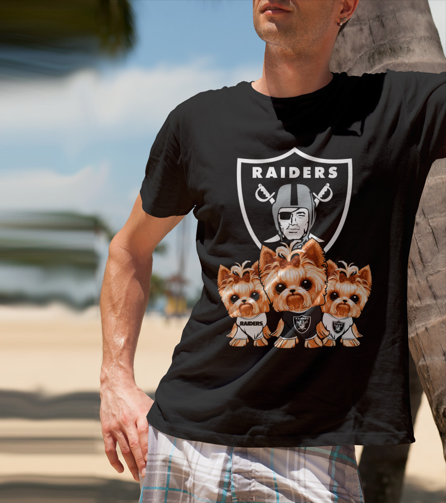 Yorkshire Terrier Dogs Las Vegas Raiders NFL Football Fa T-Shirt
