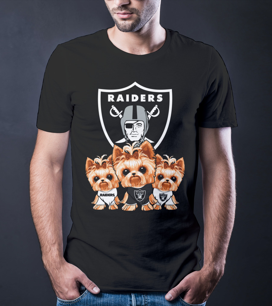 Yorkshire Terrier Dogs Las Vegas Raiders NFL Football Fa T-Shirt