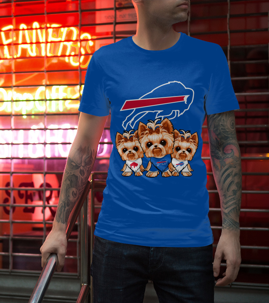 Buffalo Bills Yorkshire Terrier With Team T-Shirt