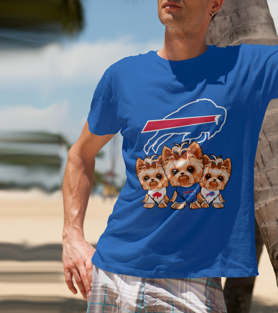 Buffalo Bills Yorkshire Terrier With Team T-Shirt