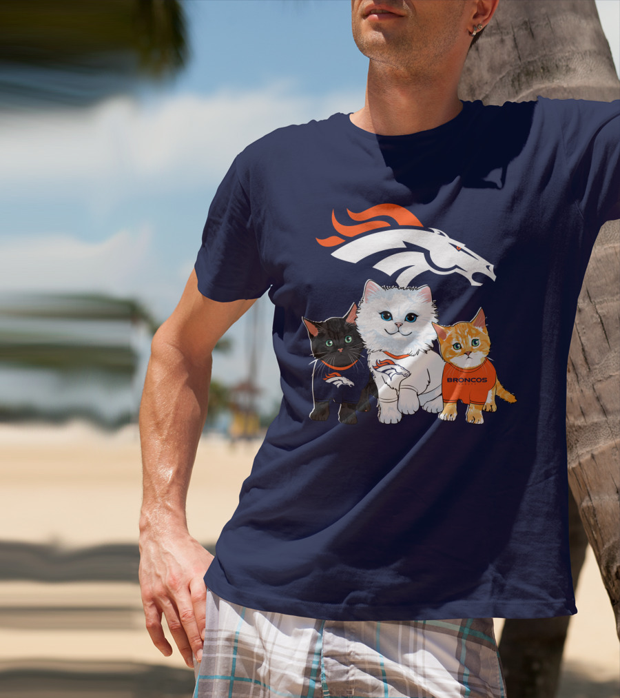 Denver Broncos Cat Trio T-Shirt