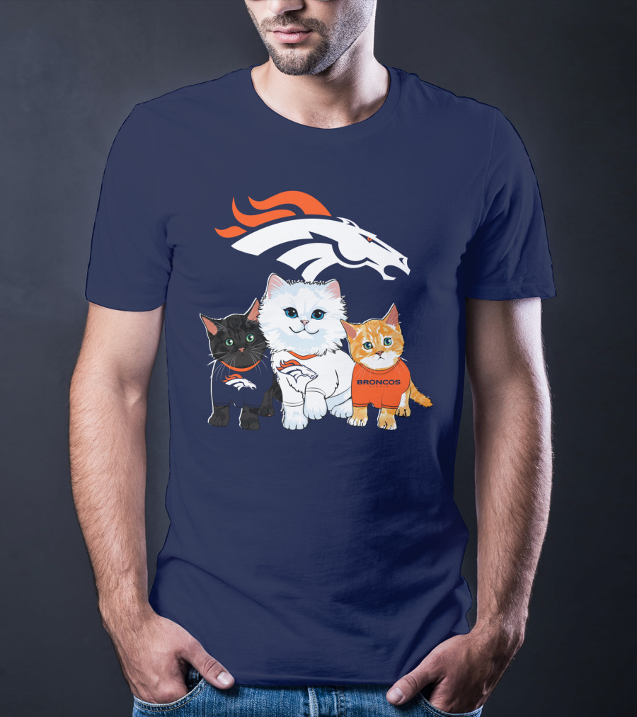 Denver Broncos Cat Trio T-Shirt