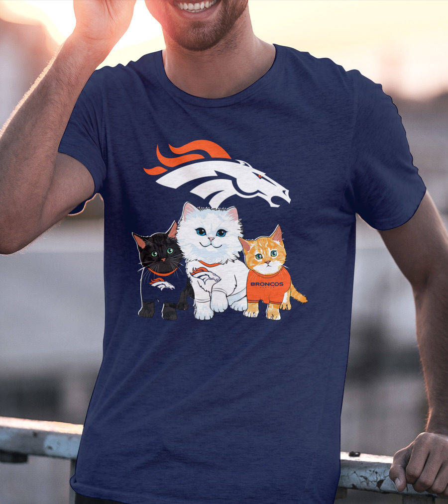 Denver Broncos Cat Trio T-Shirt
