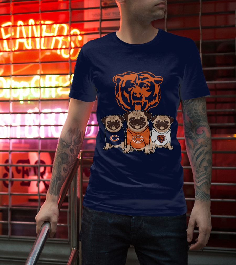Chicago Bears Pugs T-Shirt