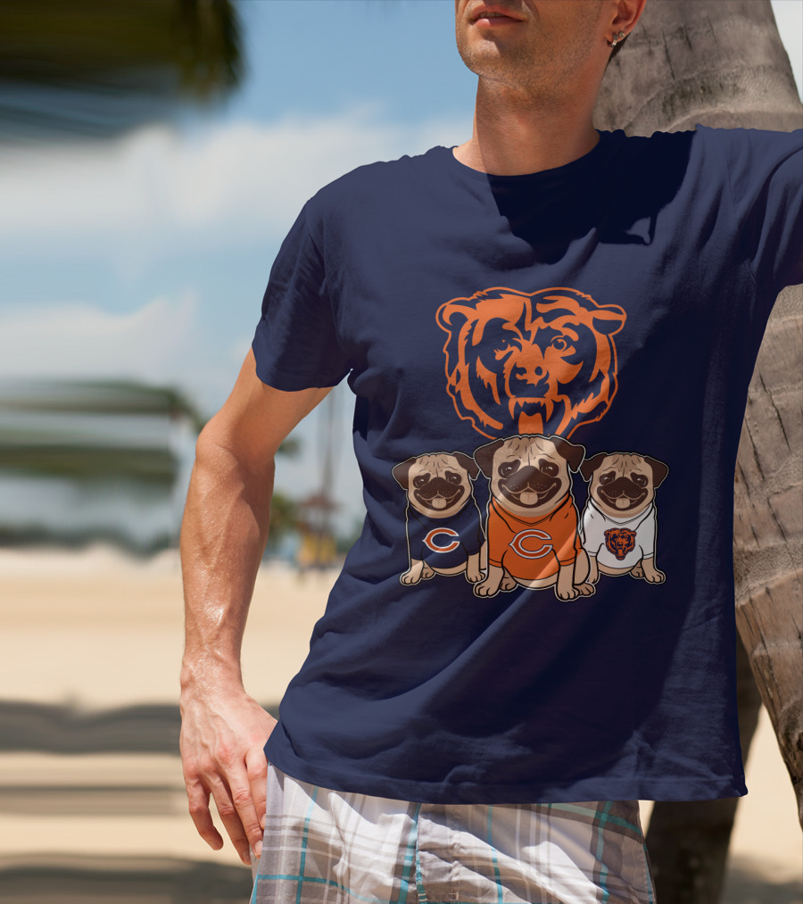 Chicago Bears Pugs T-Shirt