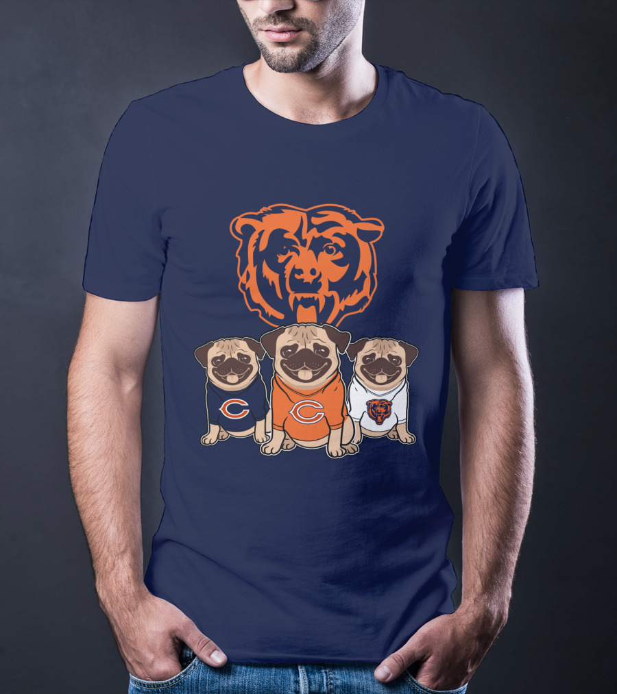 Chicago Bears Pugs T-Shirt