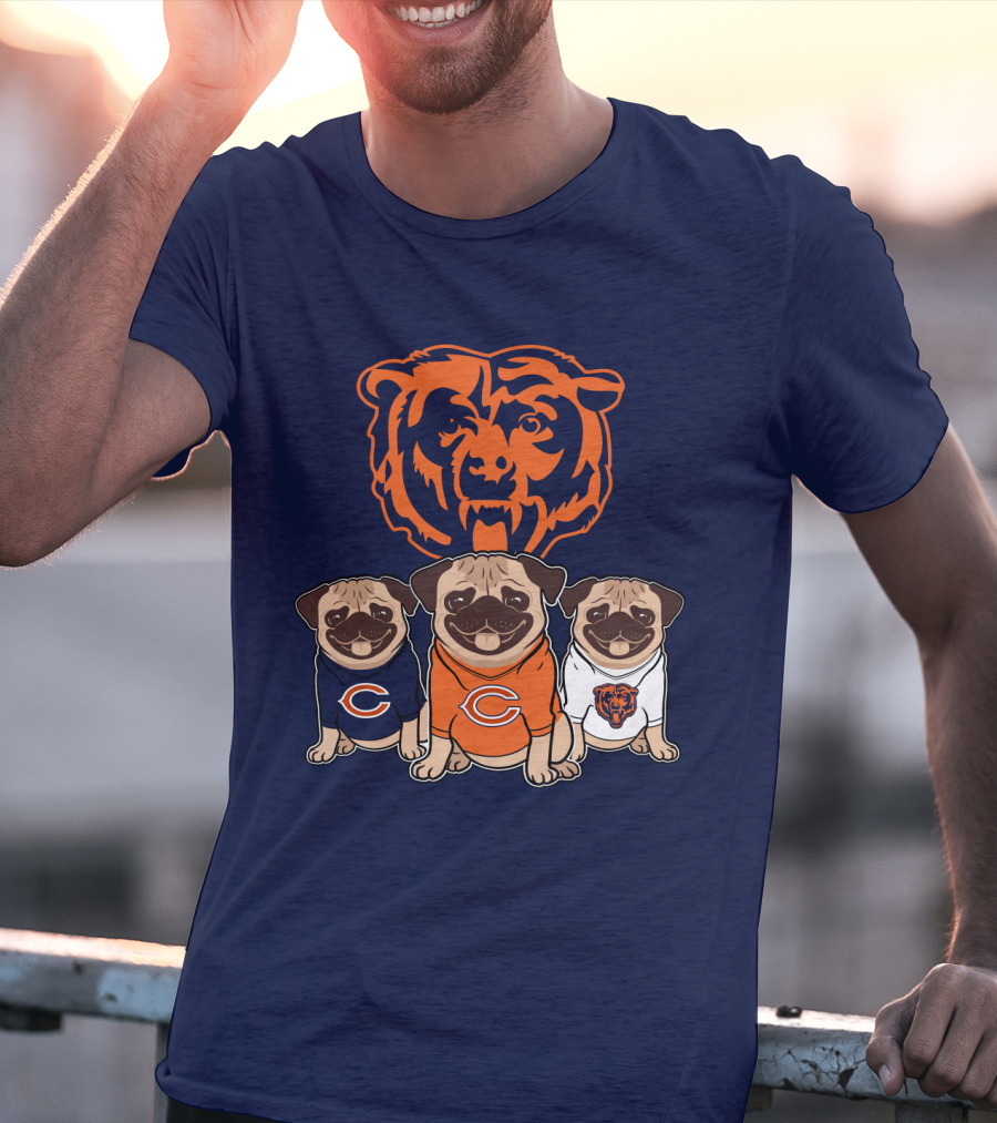 Chicago Bears Pugs T-Shirt
