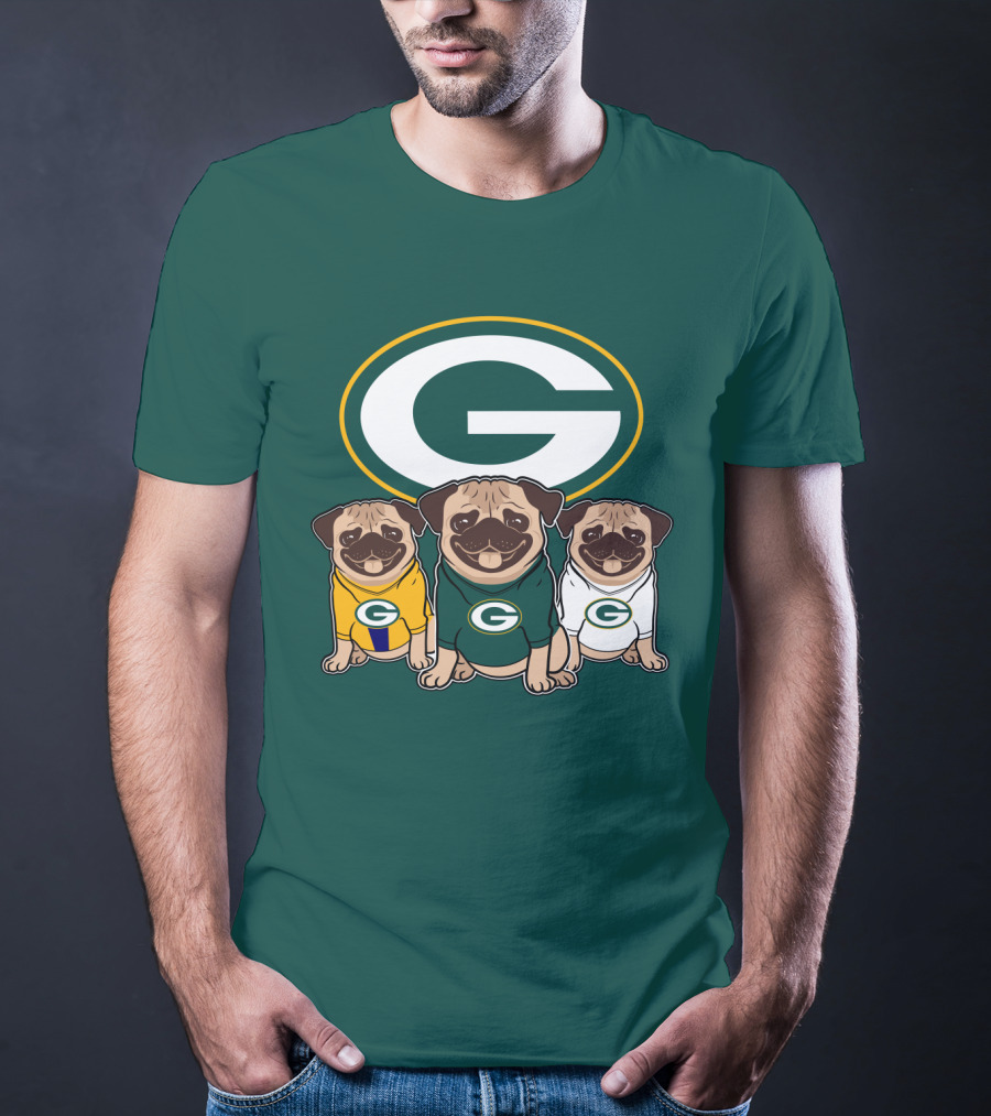 Green Bay Packers Pug Trio T-Shirt