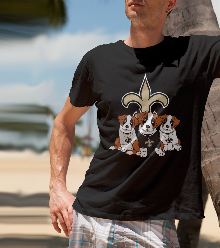 New Orleans Saints Puppy Trio T-Shirt