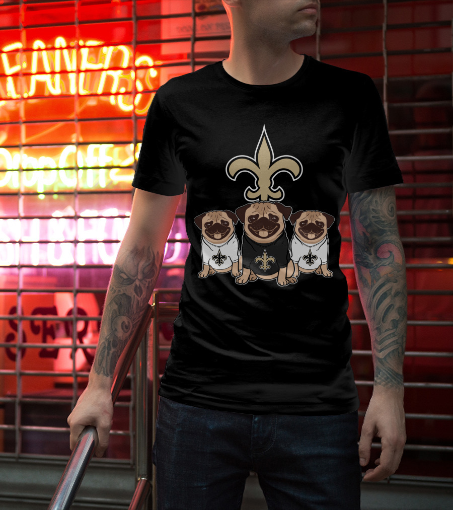 New Orleans Saints Pug Dog T-Shirt