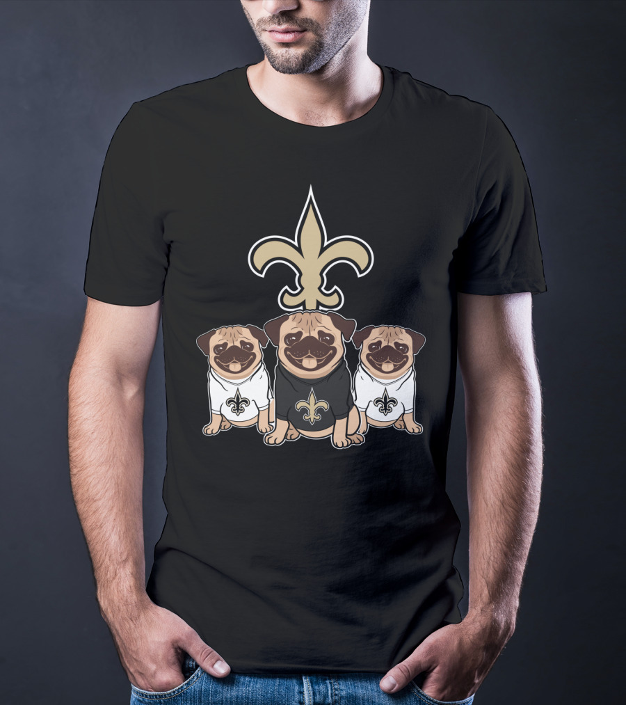 New Orleans Saints Pug Dog T-Shirt