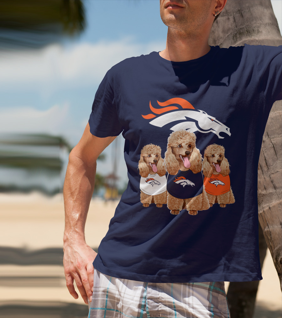Denver Broncos Poodle T-Shirt