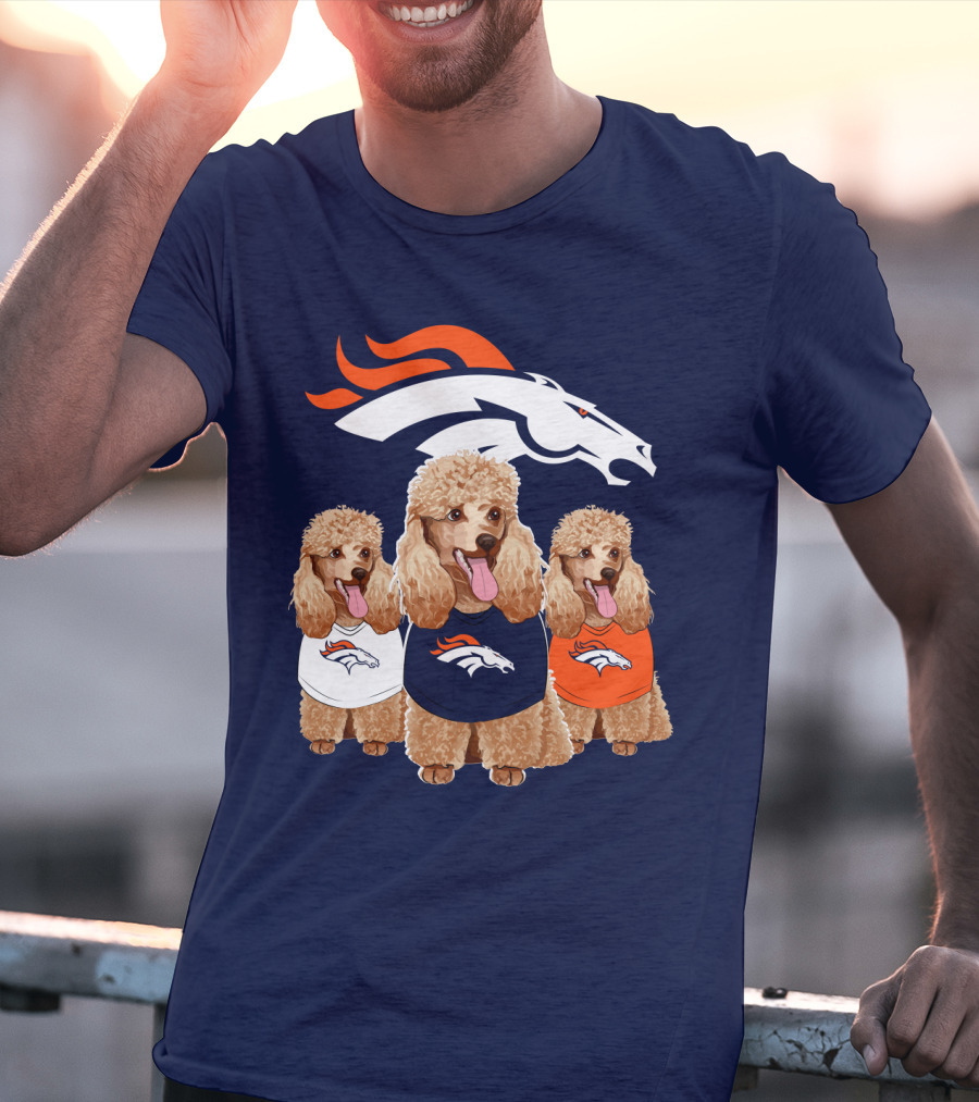Denver Broncos Poodle T-Shirt