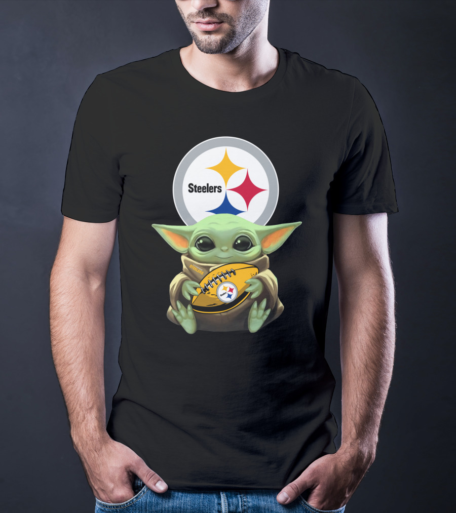 Baby Yoda Steelers Nfl Football T-Shirt