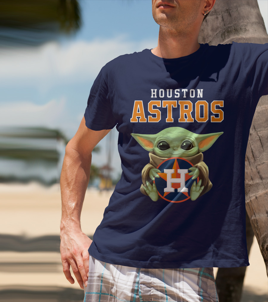 Houston Astros Baby Yoda Logo Fan T-Shirt