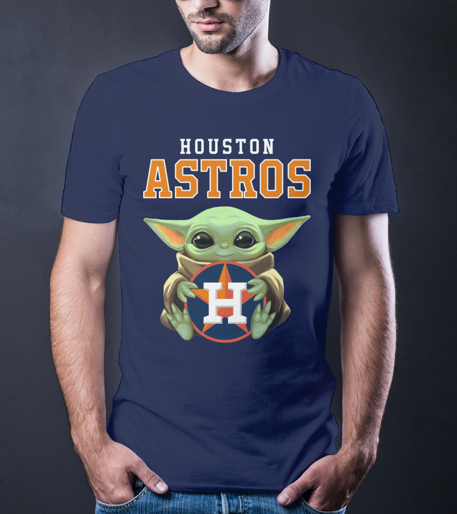 Houston Astros Baby Yoda Logo Fan T-Shirt