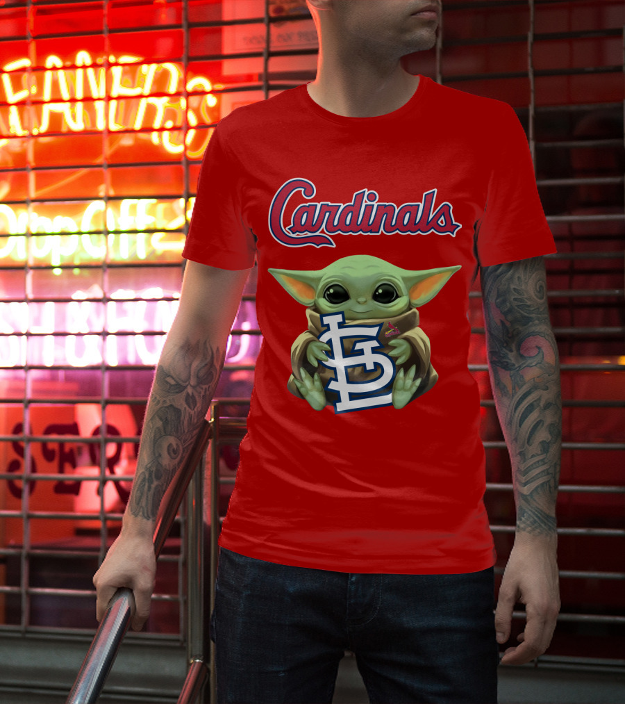 Cardinals Baby Yoda Holding St. Louis T-Shirt