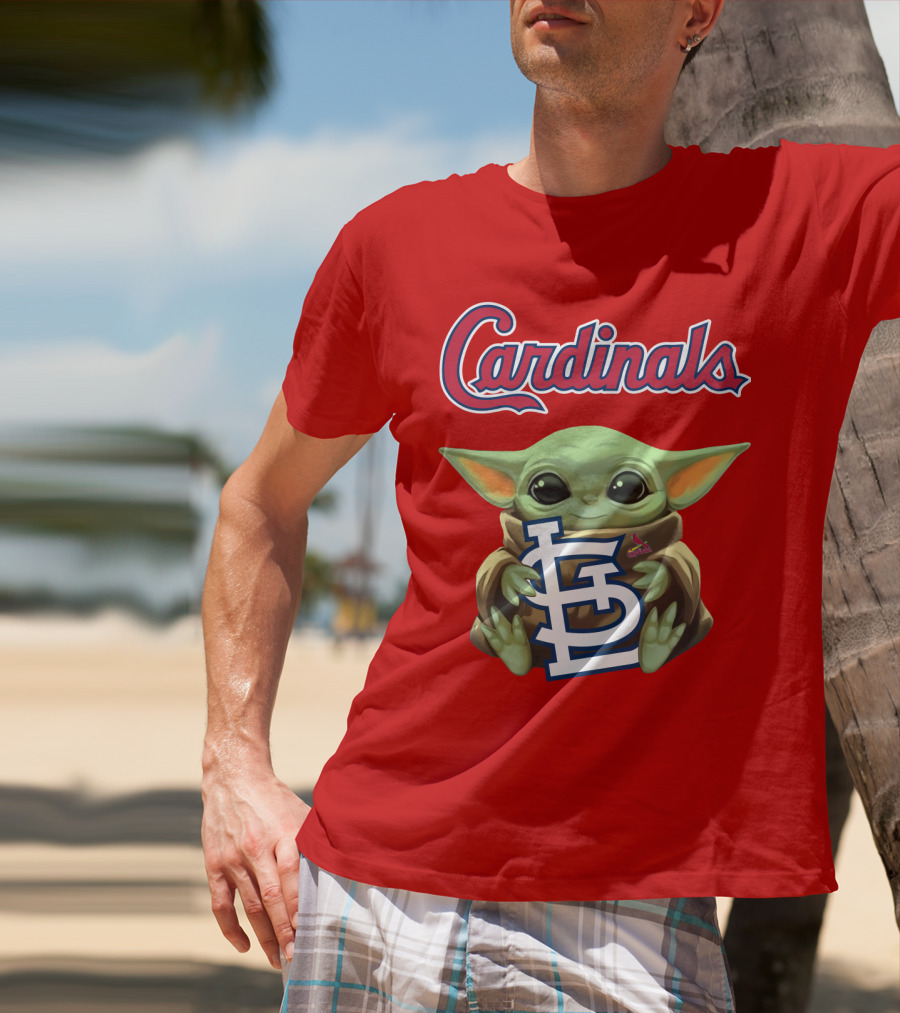Cardinals Baby Yoda Holding St. Louis T-Shirt