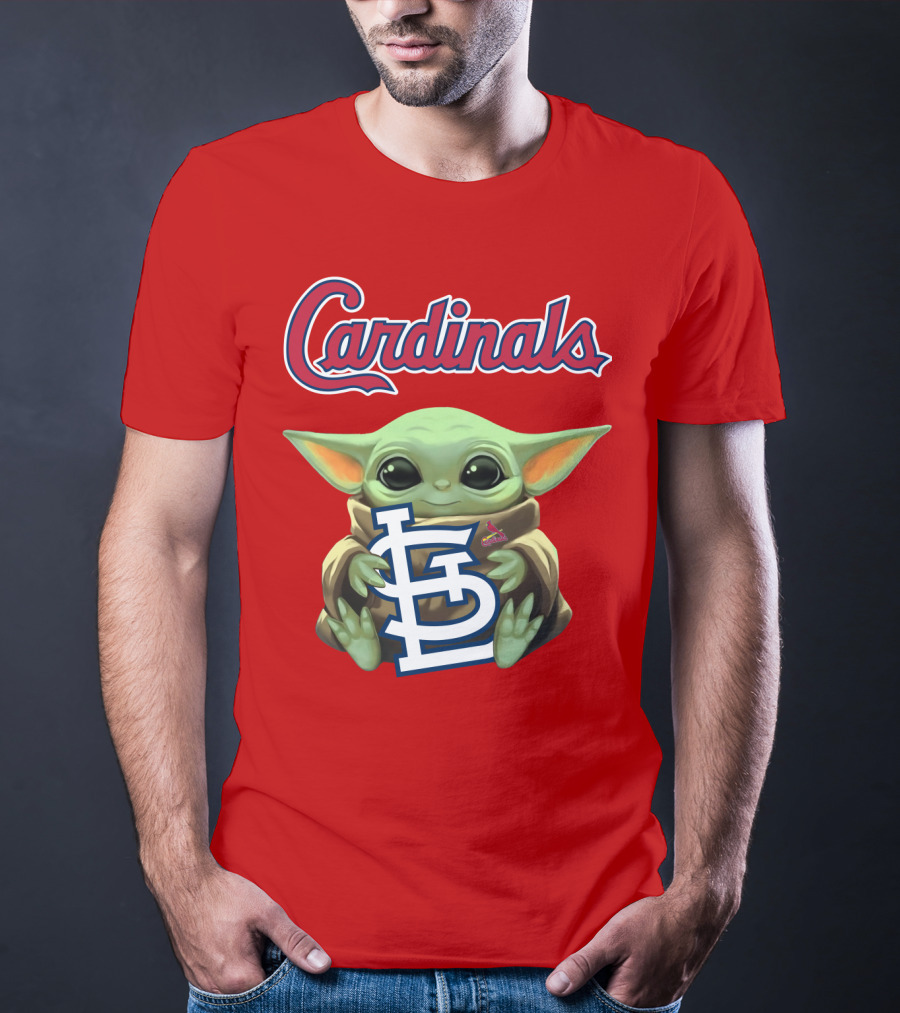 Cardinals Baby Yoda Holding St. Louis T-Shirt