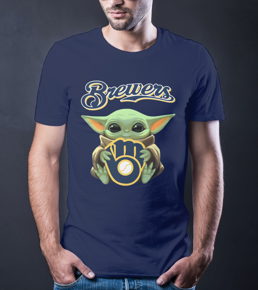 Brewers Baby Yoda Holding Milwaukee T-Shirt