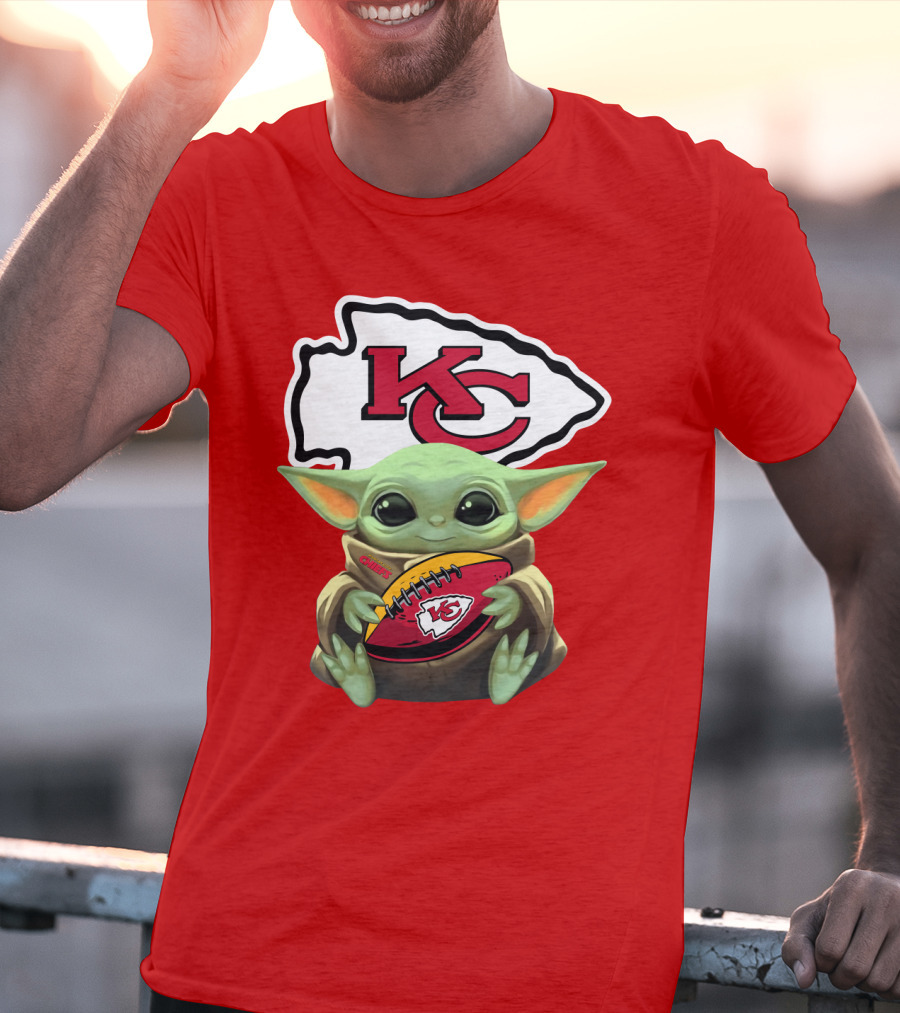 Baby Yoda Kc Chiefs Football Fan T-Shirt