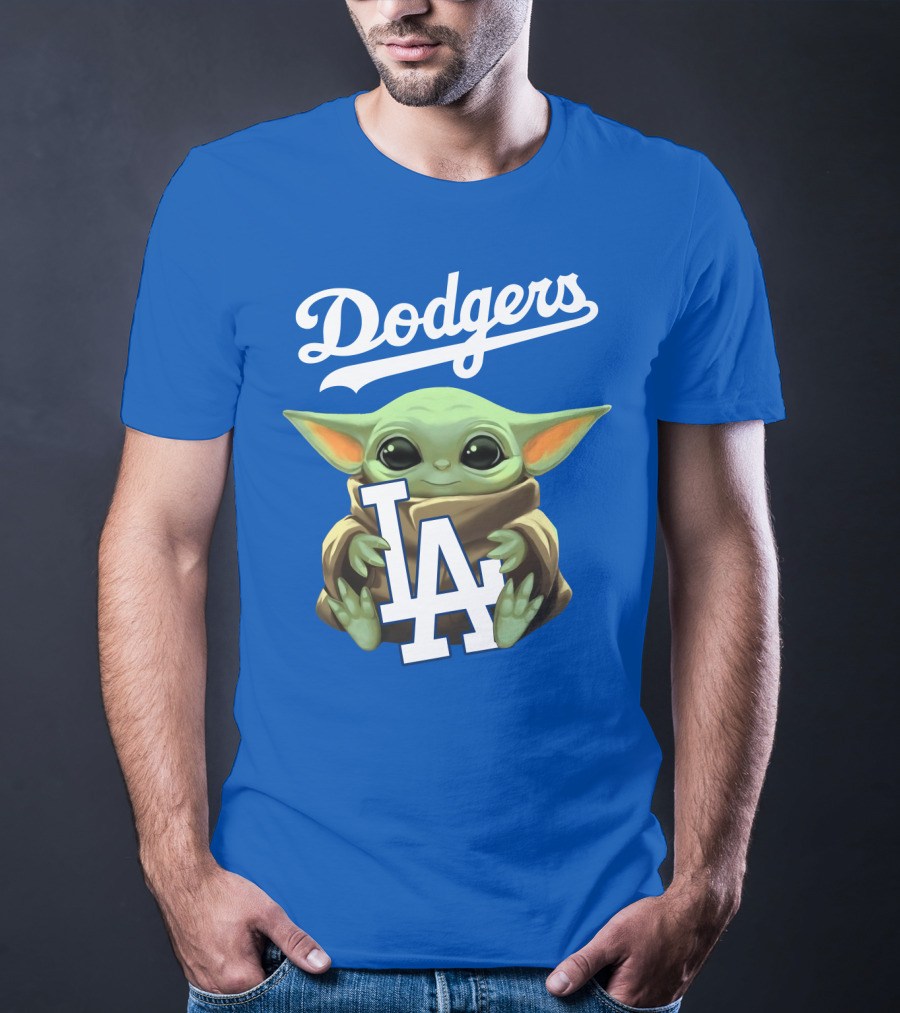 Dodgers Baby Yoda Holding La Team T-Shirt