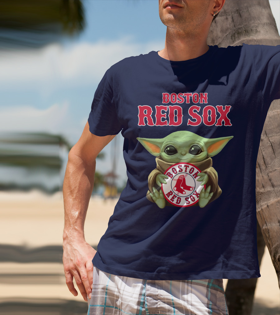 Boston Red Sox Baby Yoda Holding Team T-Shirt