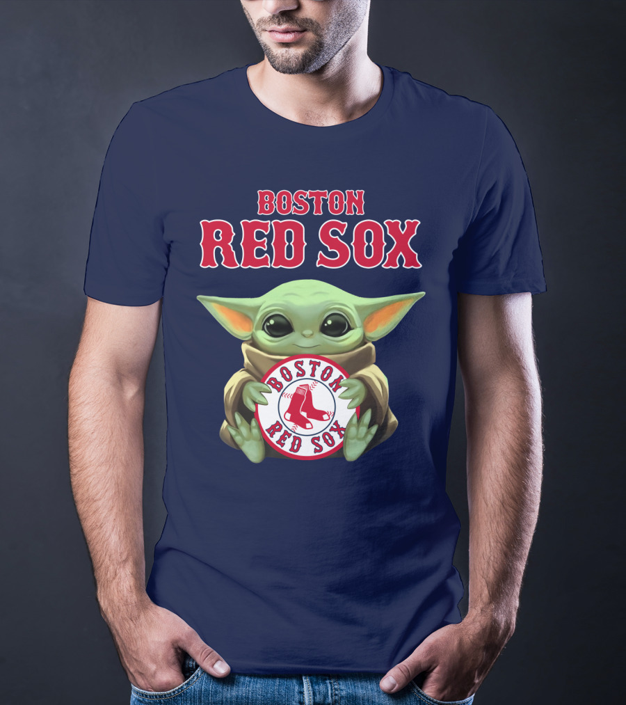 Boston Red Sox Baby Yoda Holding Team T-Shirt