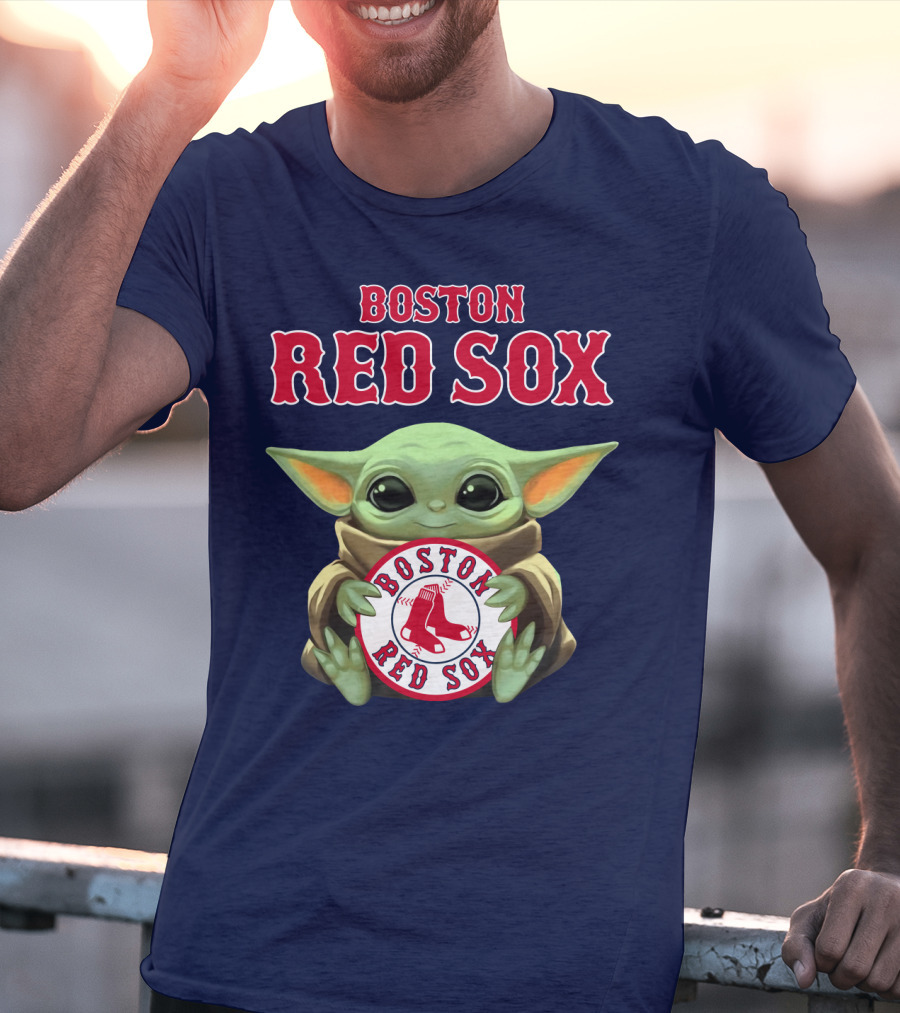Boston Red Sox Baby Yoda Holding Team T-Shirt
