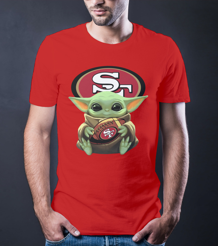 Baby Yoda San Francisco 49ers Football T-Shirt