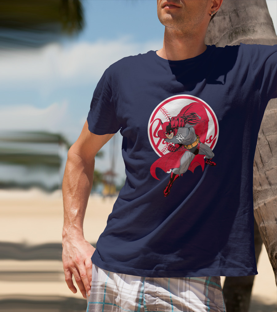 Batman Yankees Baseball Hero Iconic Mashup T-Shirt