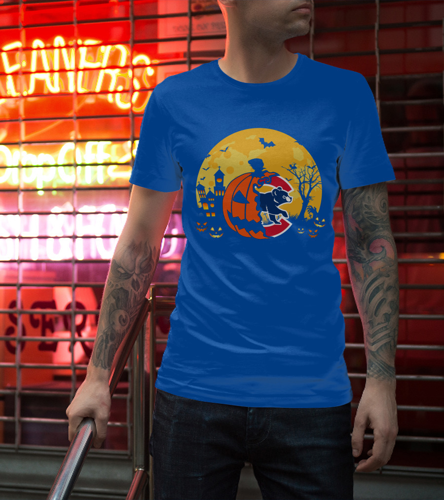 Chicago Cubs Halloween Full Moon T-Shirt