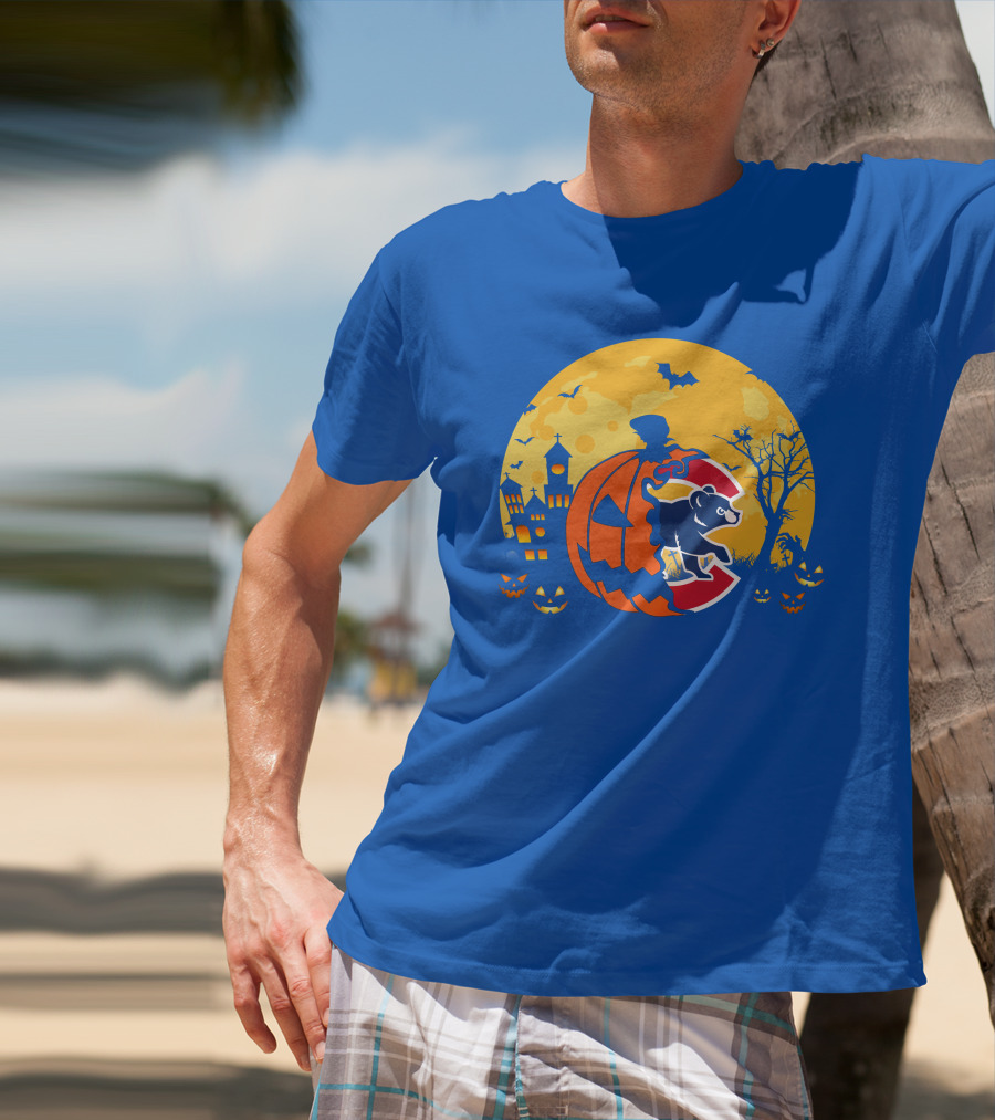 Chicago Cubs Halloween Full Moon T-Shirt