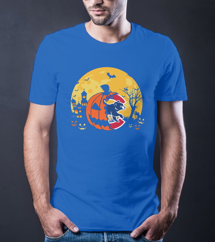 Chicago Cubs Halloween Full Moon T-Shirt