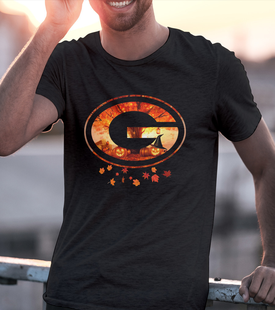 G Autumn Pumpkins Halloween Leaves T-Shirt