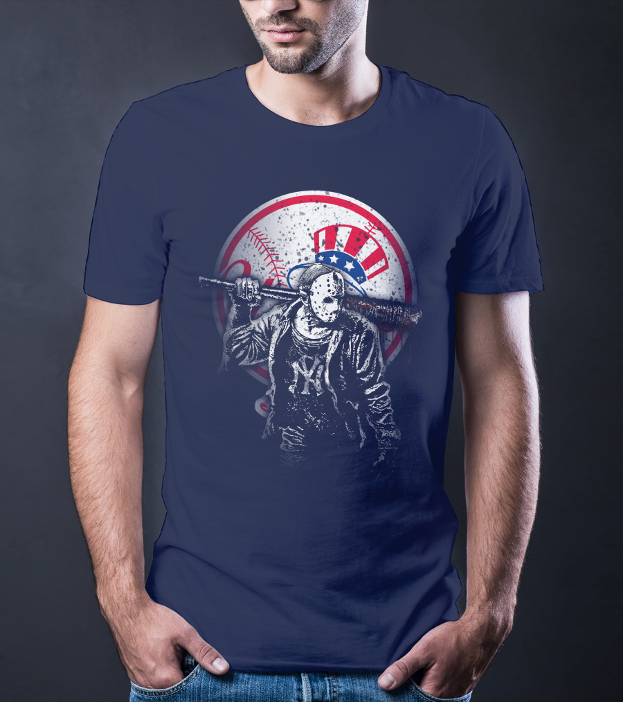 New York Baseball Icon With Mask And Bat T-Shirt