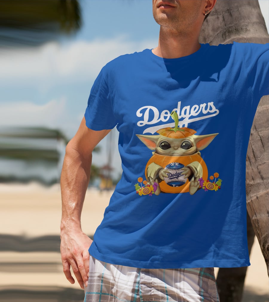 Dodgers Baby Yoda Pumpkin Halloween T-Shirt