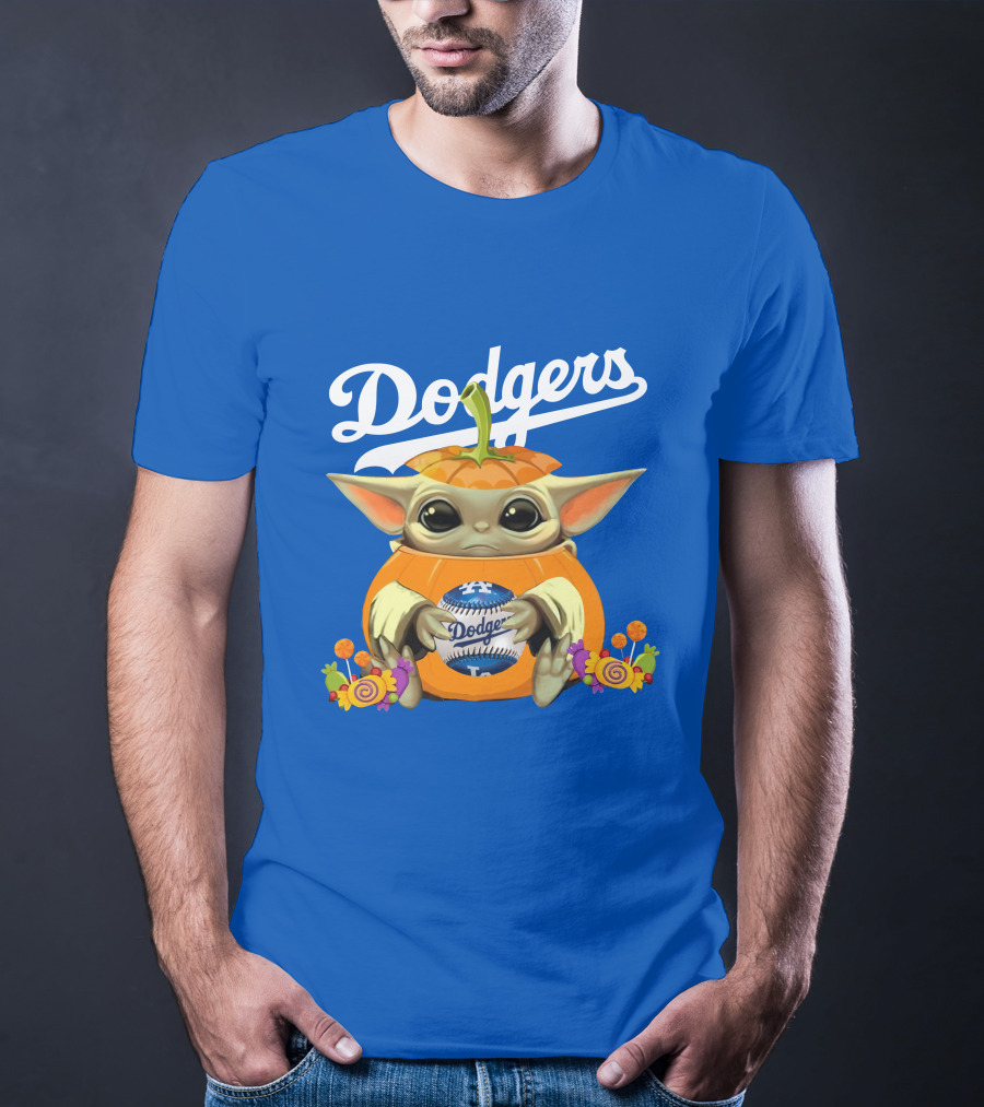 Dodgers Baby Yoda Pumpkin Halloween T-Shirt