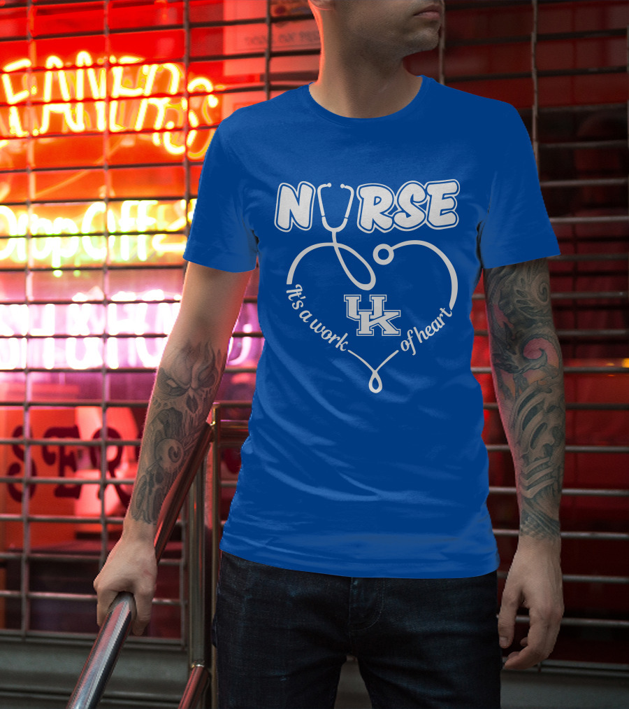 Nurse It's A Work Of Heart Uk Stethoscope T-Shirt