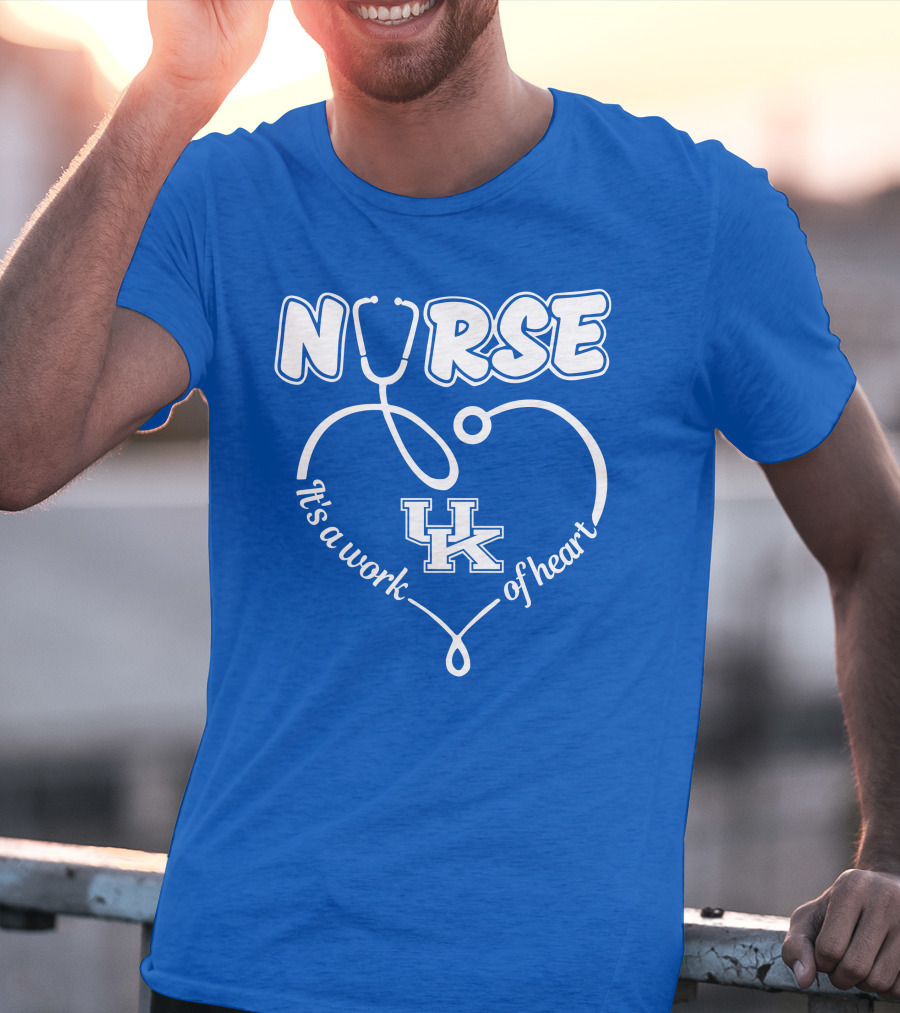 Nurse It's A Work Of Heart Uk Stethoscope T-Shirt