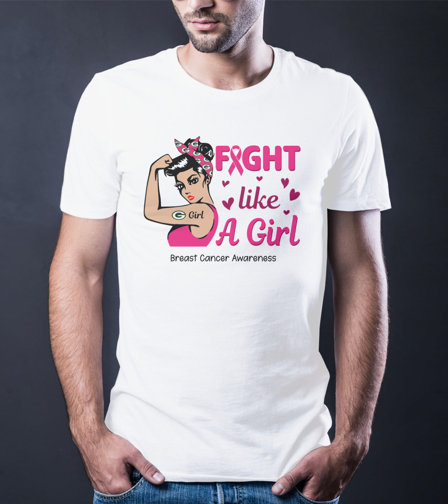 Fight Like A Girl Breast Cancer Awareness Green Bay Packers T-Shirt