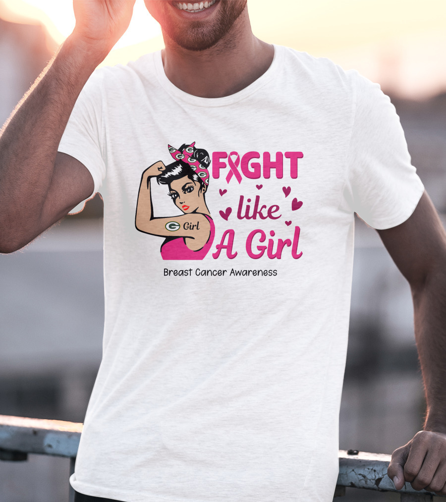 Fight Like A Girl Breast Cancer Awareness Green Bay Packers T-Shirt